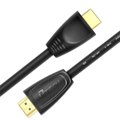 DTECH 4K Ultra HD HDMI to HDMI Cable High Speed Gold Plated 3D Support Durable Audio Video Cord for Laptop TV and Projector